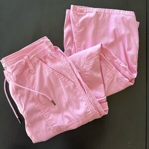 So Goods For Life Pink High Waist Cargo Lightweight Wide Pant Womens Size Large